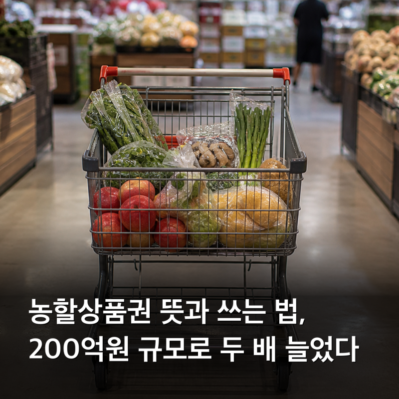 농할상품권 뜻과 쓰는 법, 200억원 규모로 두 배 늘었다