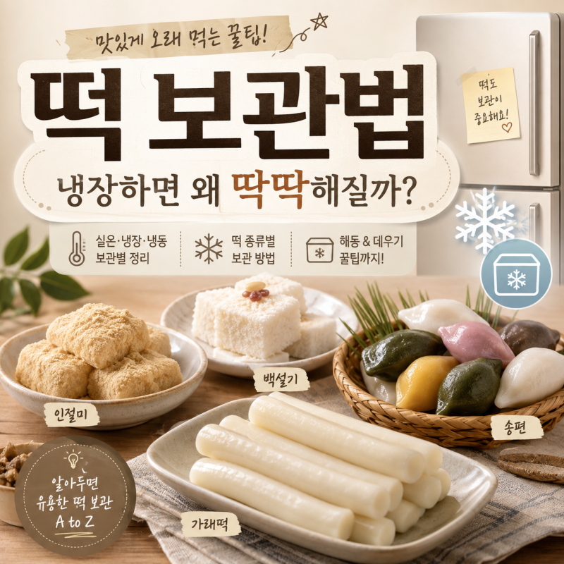 떡 보관법｜냉장하면 왜 딱딱해질까? 실온·냉동 보관 차이