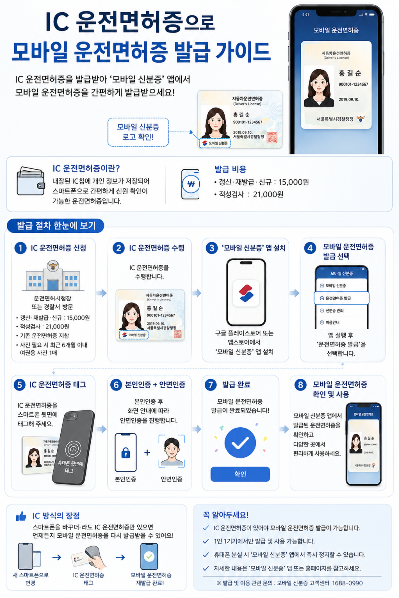 2종 보통 운전면허증 갱신 방법 및 모바일IC 운전면허증 발급 가이드