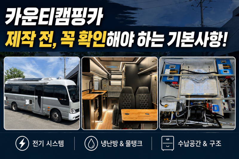 카운티캠핑카 제작 전, 꼭 확인해야 하는 기본사항