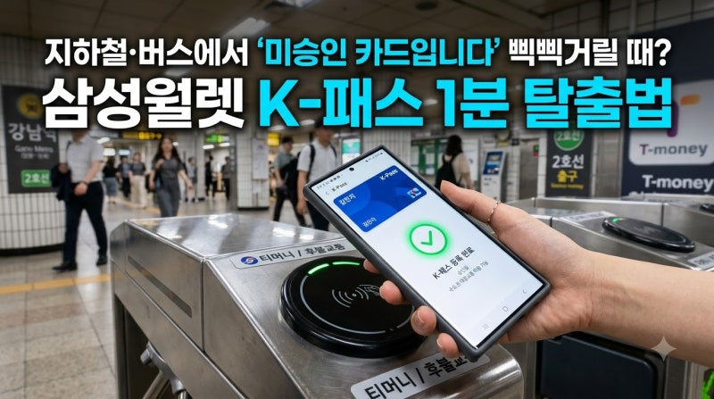 K-패스 삼성월렛 '미승인 카드입니다' 태그 오류 및 등록 실패 해결법 5가지 (NFC 충돌·한도 복....