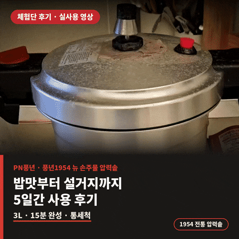 [PN풍년] 풍년1954 뉴 손주물 압력솥 3L 밥맛부터 설거지까지, 5일간 사용 후기