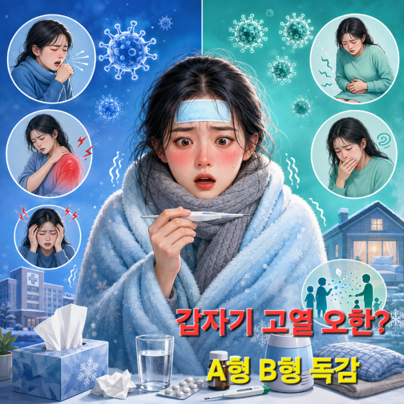 갑자기 고열 오한? A형 B형 독감 증상 차이와 격리기간, 전염성 정리