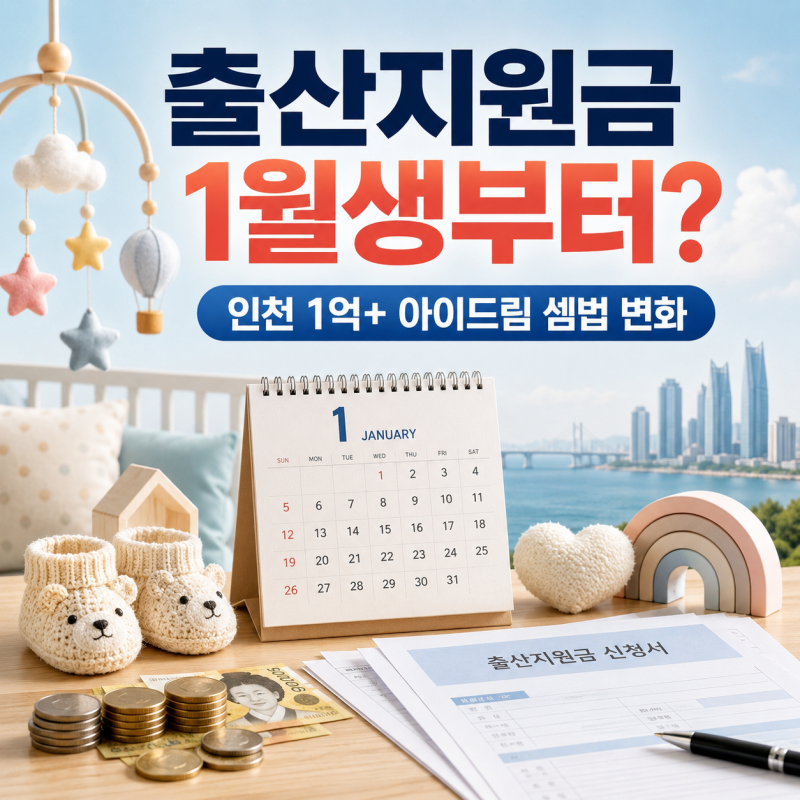 출산지원금 1월생부터 적용될까? 인천 ‘1억+ 아이드림’ 셈법 변화