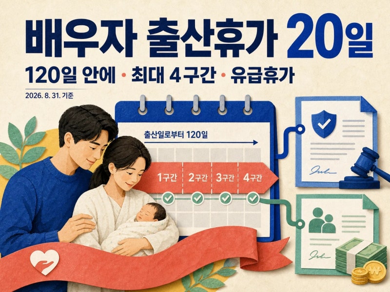 “급여는 회사가 내나요?” 배우자 출산휴가 20일은 이렇게 바뀝니다 (+ 분할사용, 신청기한, ....