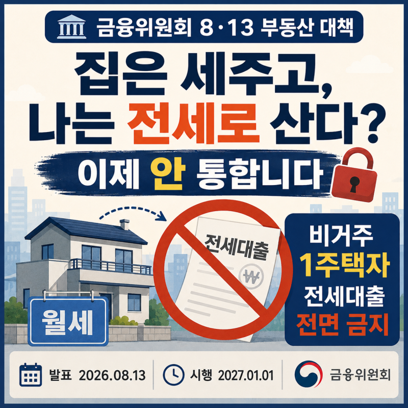 집은 세주고 나는 전세로 산다? 이제 안 통합니다 비거주 1주택자 전세 대출 전면 금지 총정....