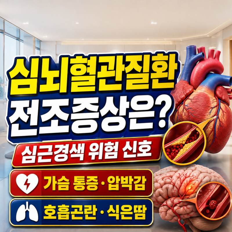 심뇌혈관질환 전조증상은? 심근경색, 뇌졸중 위험 신호와 혈압·혈당·콜레스테롤 수치
