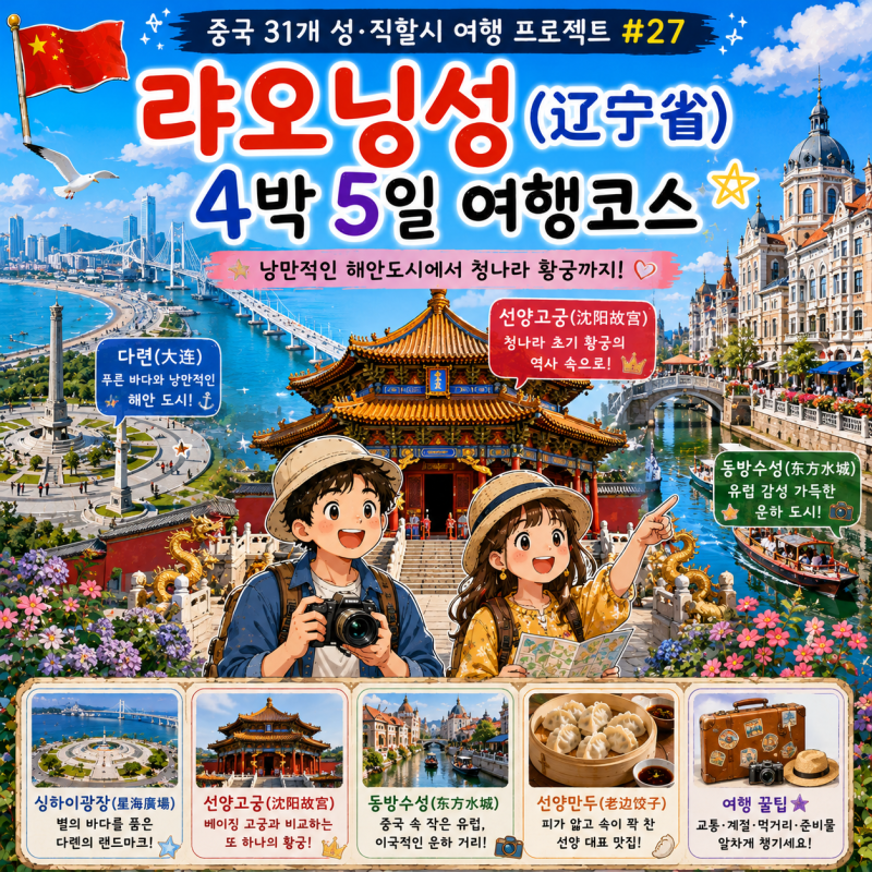 「랴오닝성(辽宁省) 다롄·선양 4박 5일 여행 코스」
