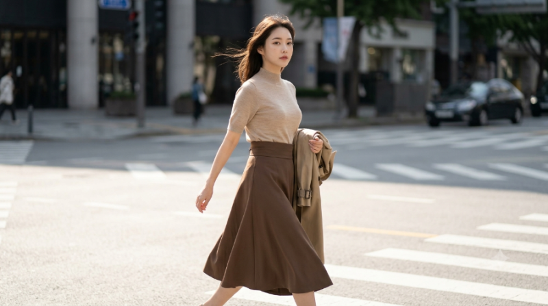 차분함 속 고급스러움, 드뮤어 뜻과 완벽한 가을 여자 드뮤어룩 코디법