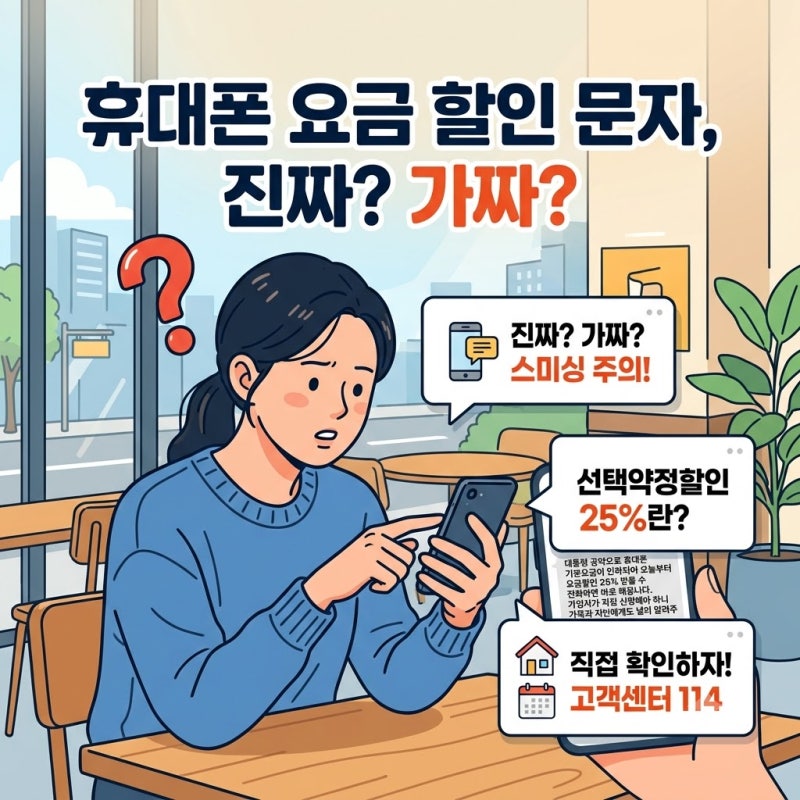휴대폰 기본요금 인하 문자, 진짜일까요? 직접 확인해봤습니다