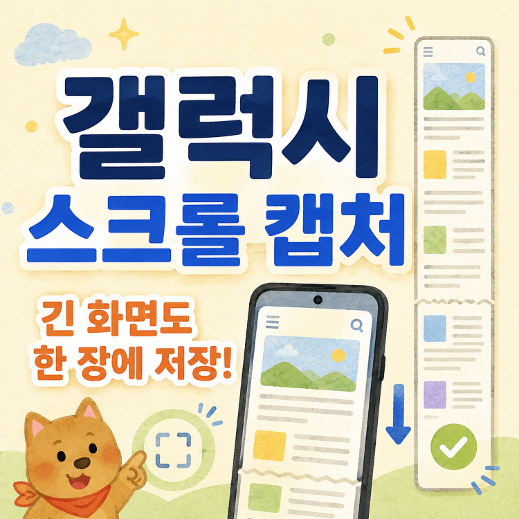 갤럭시 캡쳐 길게 하는 방법 | 스크롤 캡처로 긴 화면 한 장에 저장하기