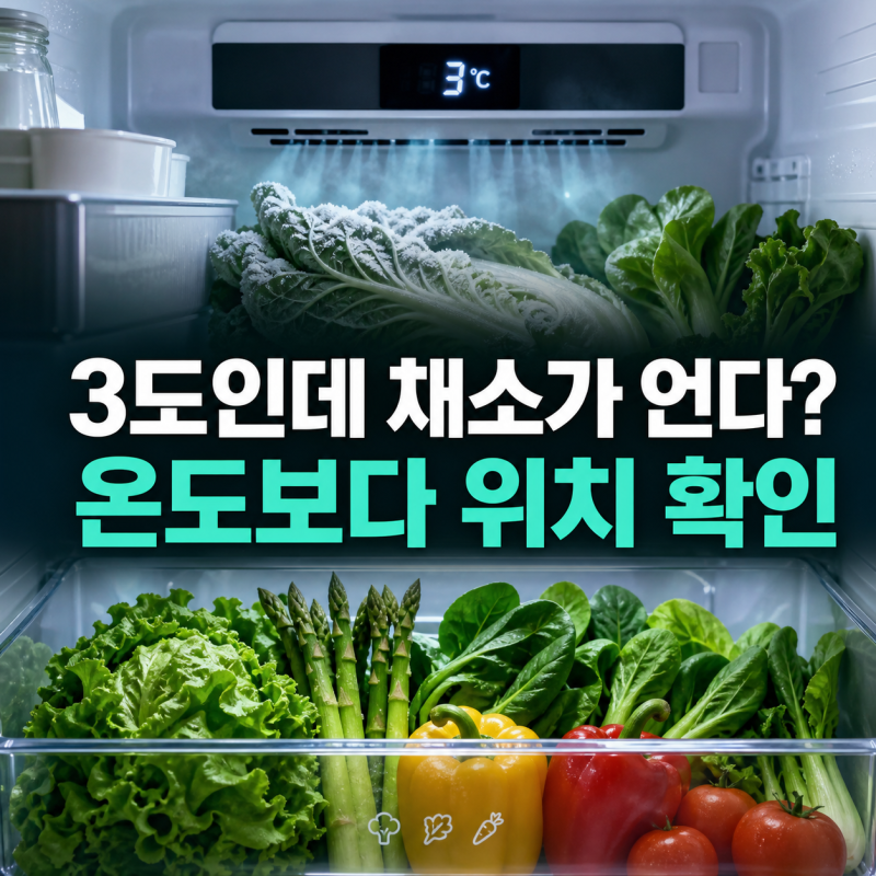 냉장고 적정온도 3도인데 채소가 얼 때, 숫자보다 선반 위치를 먼저 보세요