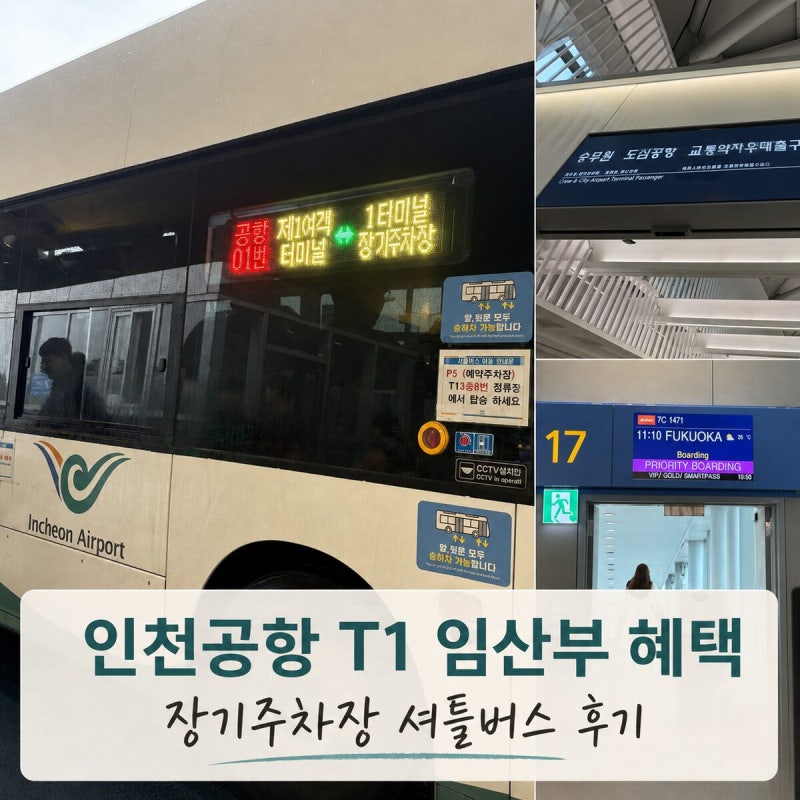 인천공항 T1 장기주차장 서측타워 셔틀버스 타는 법｜제주항공 임산부 교통약자 혜택 후기