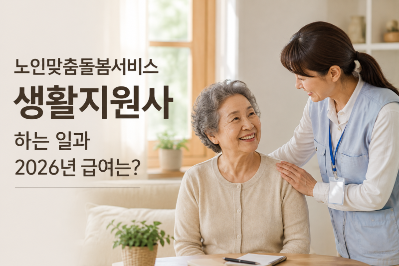 노인맞춤돌봄서비스 생활지원사 하는 일과 2026년 급여 취업조건