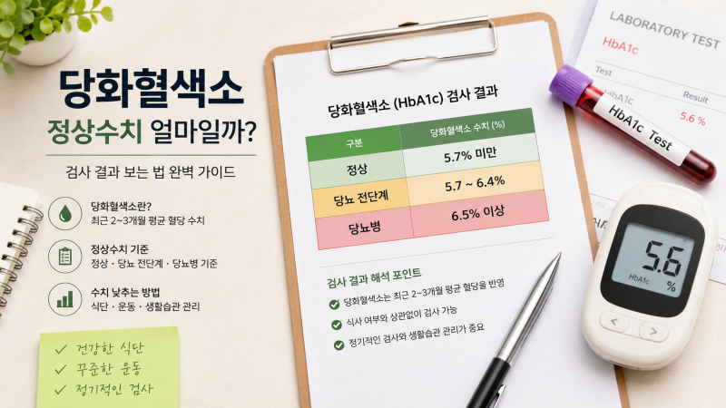 당화혈색소 정상수치 얼마일까? 검사 결과 보는 법