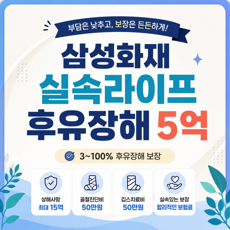삼성화재 실속라이프 상해후유장해 3% 5억, 보장범위·가입조건·보험료 총정리