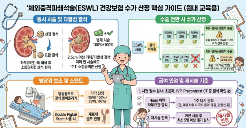 [체외충격파쇄석술 기준,사례 안내] 체외충격파쇄석술(ESWL) 건강보험 청구·심사기준 완벽 정....