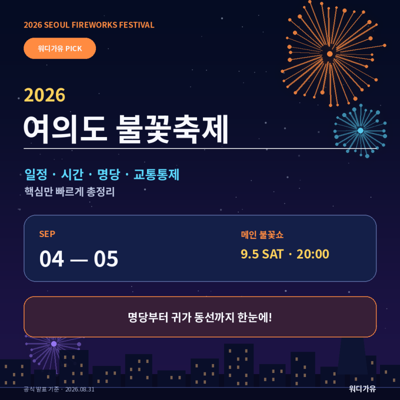 2026 여의도 불꽃축제 일정 시간 명당 교통통제 총정리