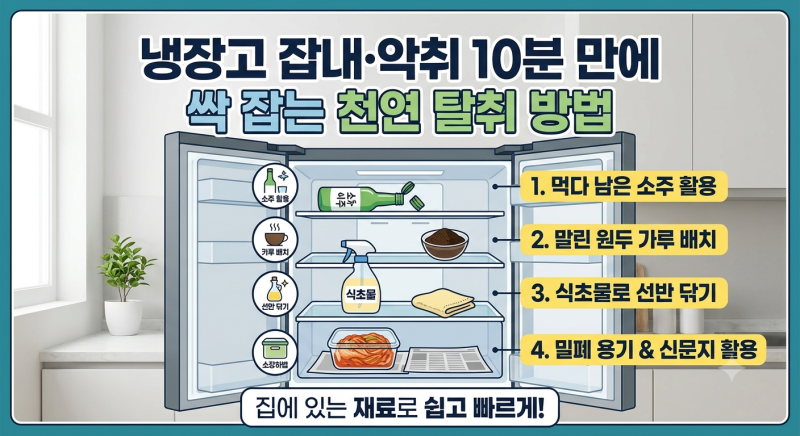 [생활 꿀팁] 냉장고 잡내·악취 10분 만에 싹 잡는 천연 탈취 방법