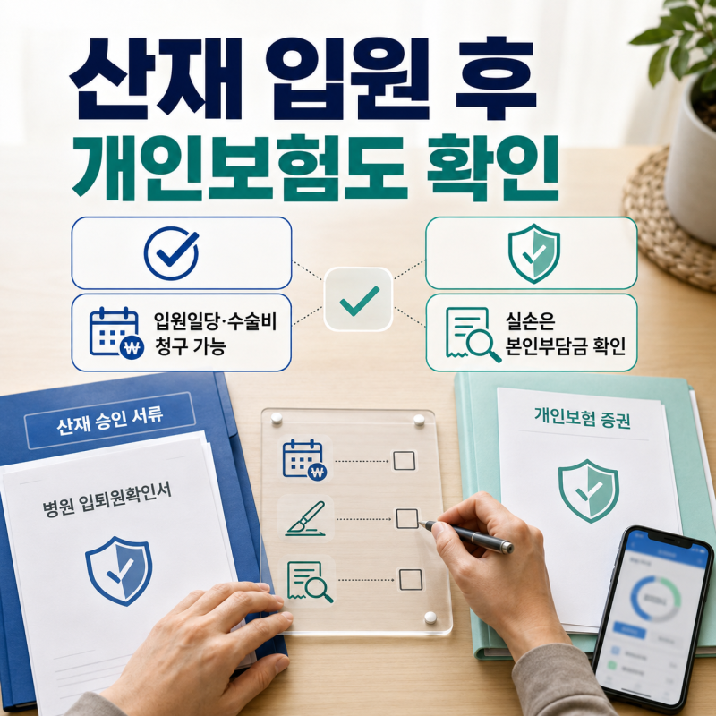 산재로 입원해도 개인보험금을 함께 받을 수 있을까?