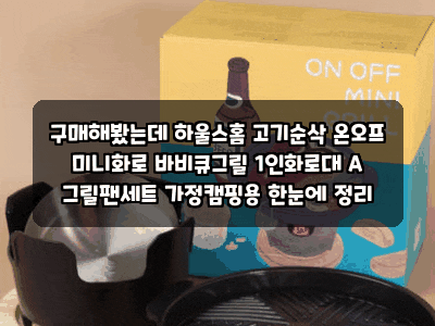 구매해봤는데 하울스홈 고기순삭 온오프 미니화로 바비큐그릴 1인화로대 A 그릴팬세트 가정....