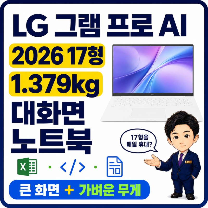 LG 그램 프로 AI 2026 17형 리뷰, 대화면 추천 이유