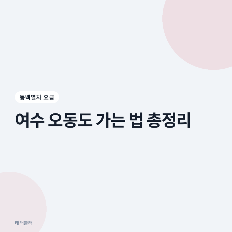 여수 오동도 가는 법, 동백열차 요금과 걷는 코스 정리