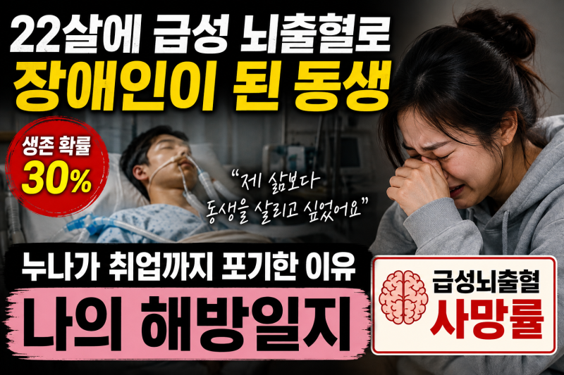 "생존 확률 30%" 22살에 뇌출혈로 쓰러진 동생… 누나는 왜 취업까지 포기했나