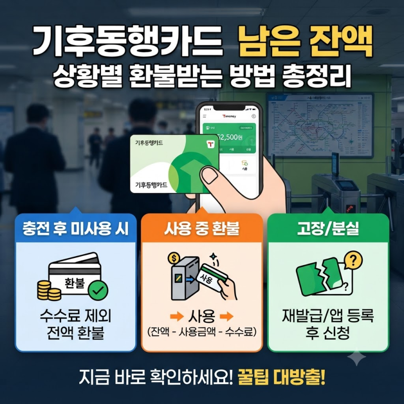 기후동행카드 남은 잔액, 상황별 환불받는 방법 총정리
