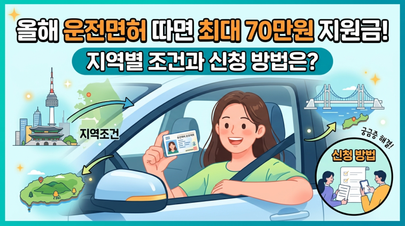 2026 청년 운전면허 지원금 최대 70만원? 실제 지원금과 지역별 신청조건 총정리