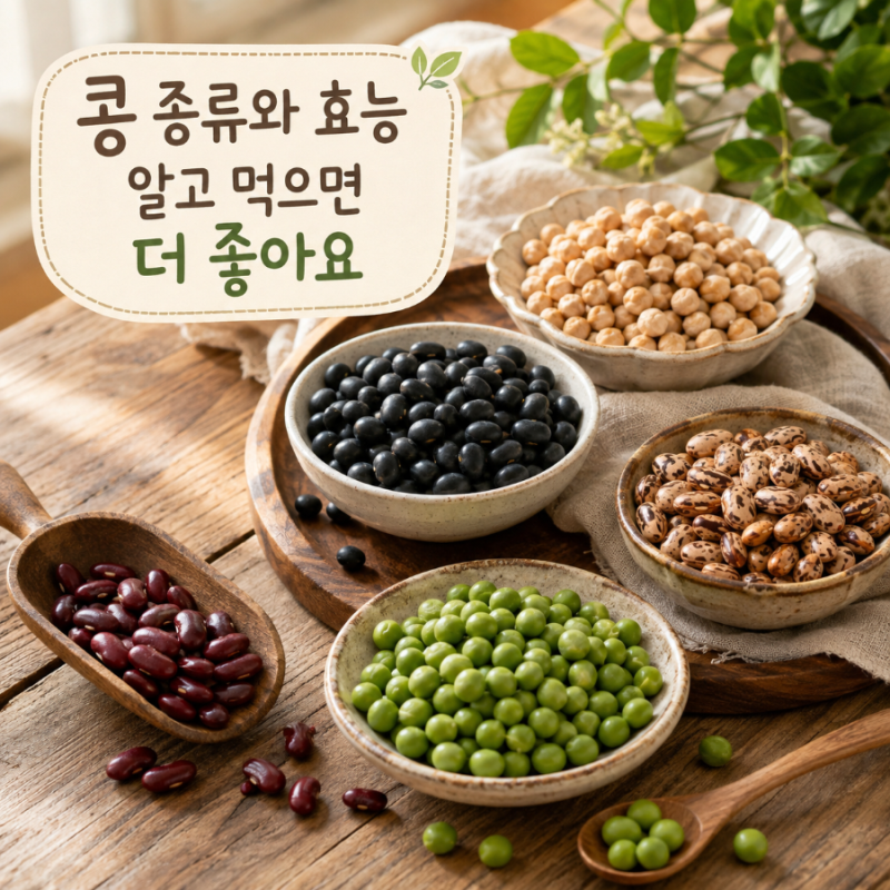 콩 종류와 효능 서리태 병아리콩 호랑이콩 완두콩 강낭콩 차이까지