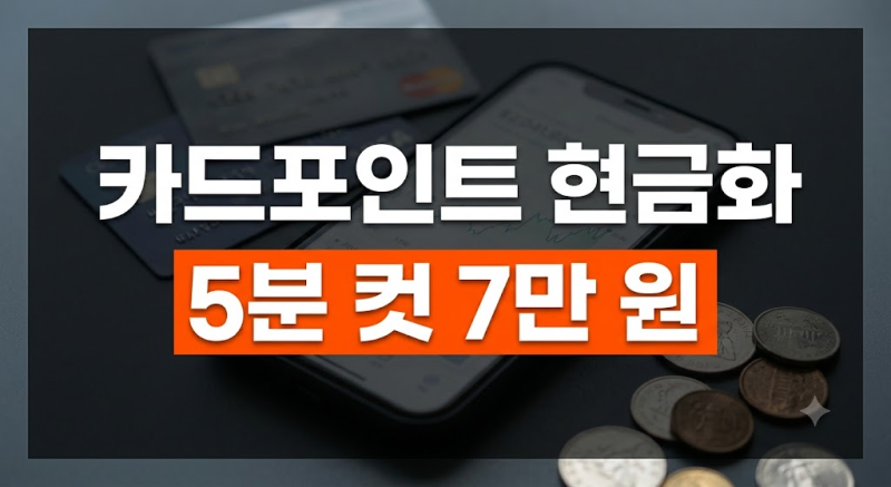 신용카드 포인트 통합조회 현금화 계좌 입금 5분 만에 잠자는 꽁돈 찾기