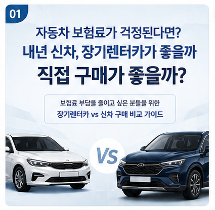 자동차 보험료가 걱정이라면? 내년 신차 장기렌터카 vs 직접 구매 비교