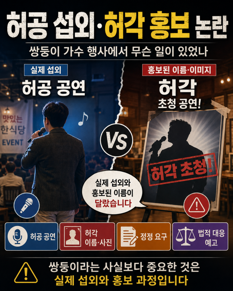 허각 허공 쌍둥이 레스토랑 논란, 허공 섭외·허각 홍보와 법적 대응 쟁점