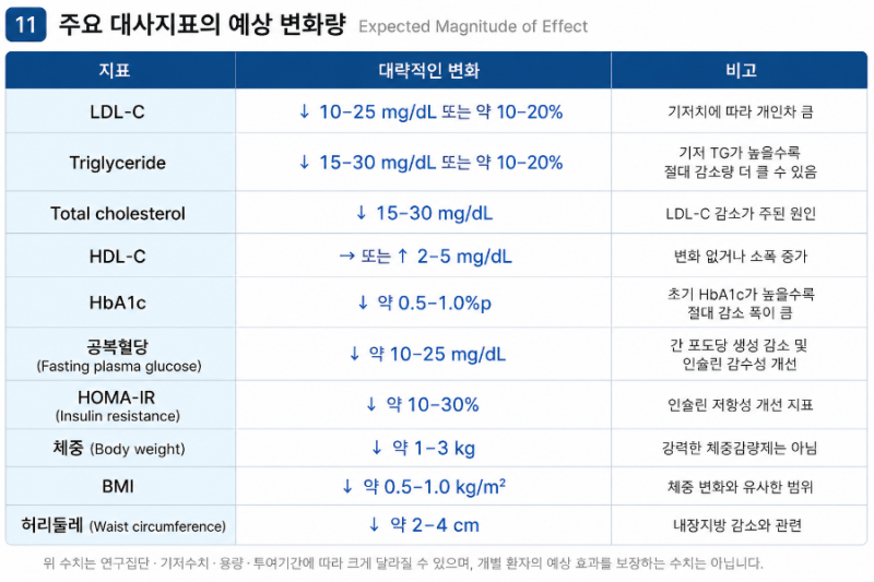 대사질환에서 베르베린의 효과 Berberine in Metabolic Disorders: Expected Magnitude of Metabolic Effects