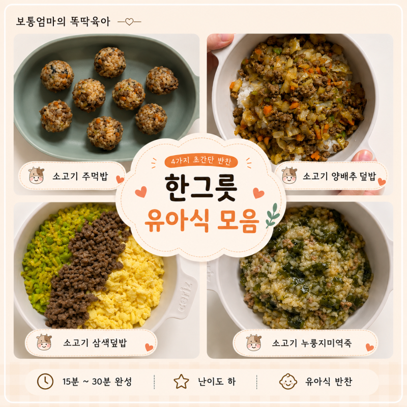 엄마표 소고기 다짐육으로 만드는 초간단 한그릇 유아식 모음