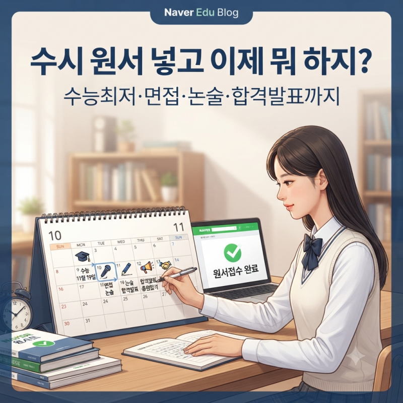 수시 원서접수 끝나면 뭐 해야 할까?｜수능최저·면접·논술·합격발표까지 일정관리법