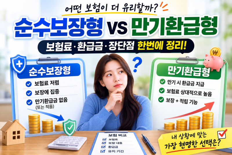 순수보장형과 만기환급형 보험 차이, 어떤 방식이 더 유리할까?