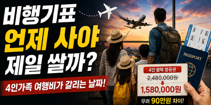 “비행기표 언제 사야 제일 싸지?” 4인가족 여행비가 갈리는 날짜