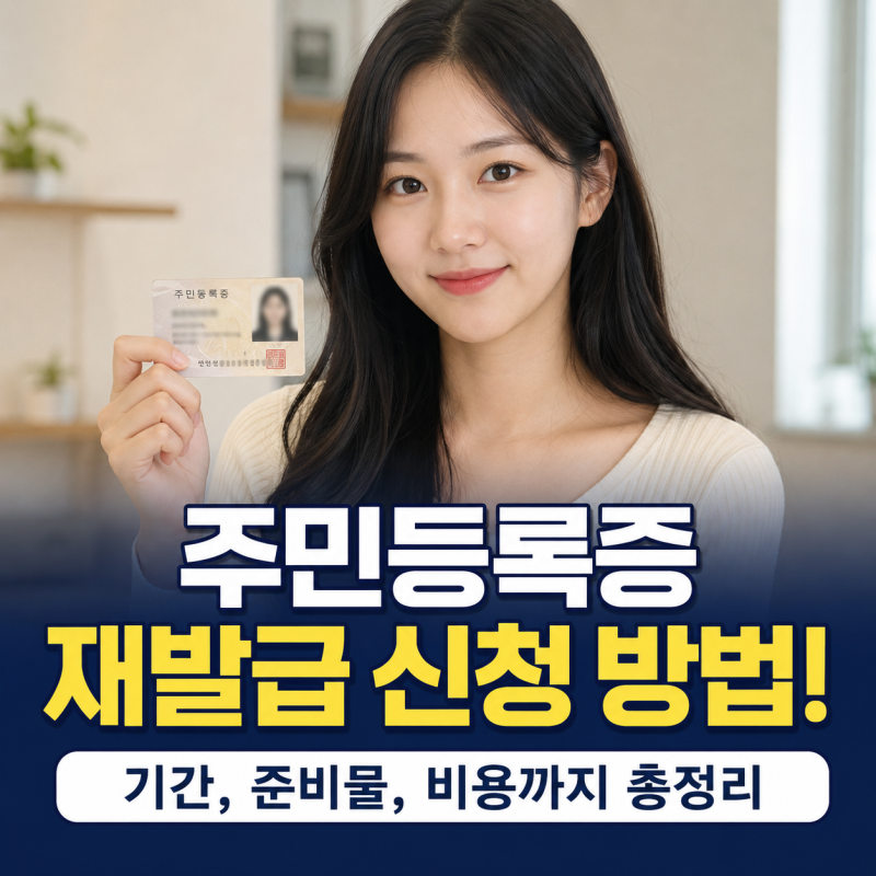 주민등록증 재발급 신청 방법! 기간, 준비물, 비용까지 총정리