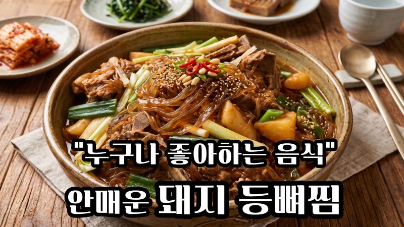 안매운 돼지등뼈찜 레시피 비오는날 먹고 싶은 요리