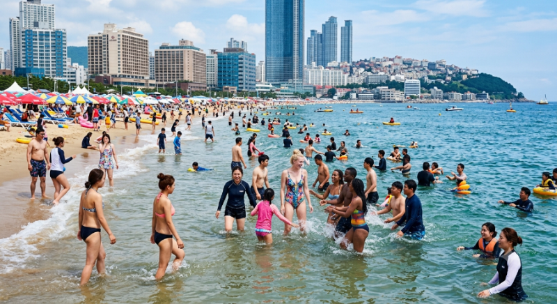 부산 해운대 해수욕장 9월15일까지 개장 연장( 다른곳은 폐장)