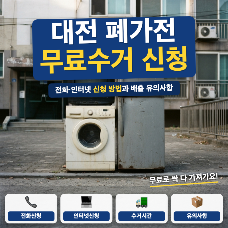 대전 폐가전 무료수거 신청 방법 (+ 전화번호 1599-0903, 배출 유의사항)