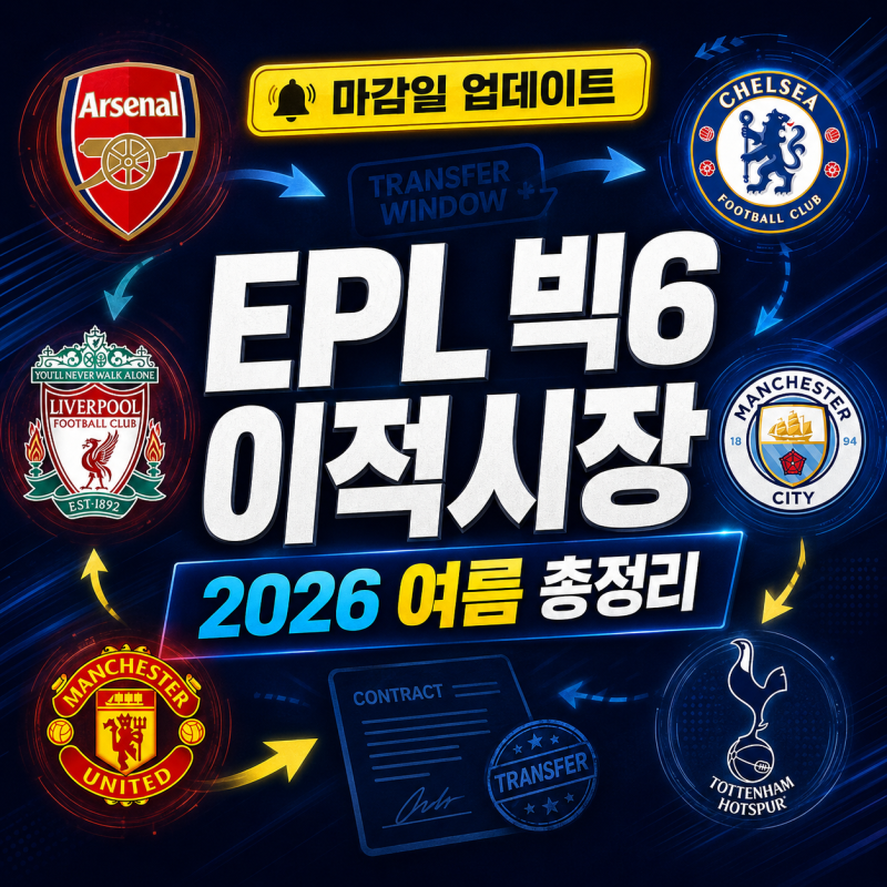 EPL 빅6 이적시장 실시간 총정리 (2026 여름)