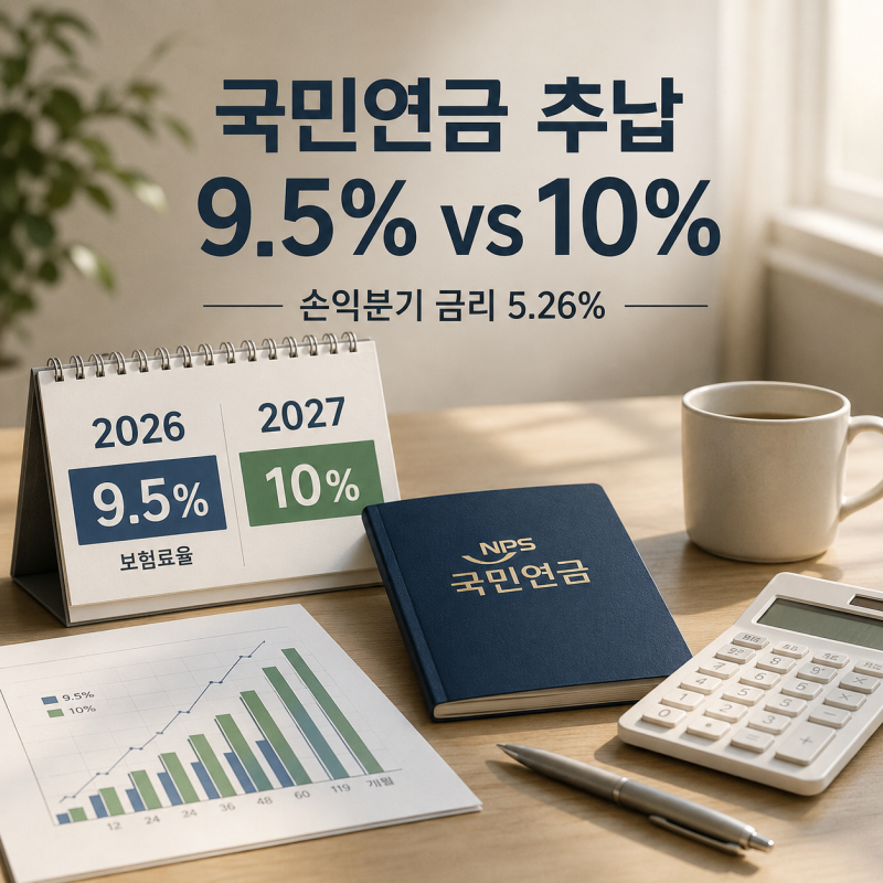 국민연금 추납 2026년 9.5% vs 2027년 10%｜1년 미루면 5.26% 더 내는 이유