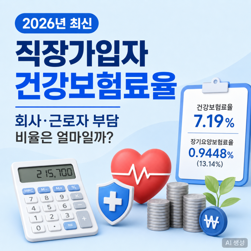 직장가입자 건강보험료율｜회사·근로자 부담 비율은 얼마일까?