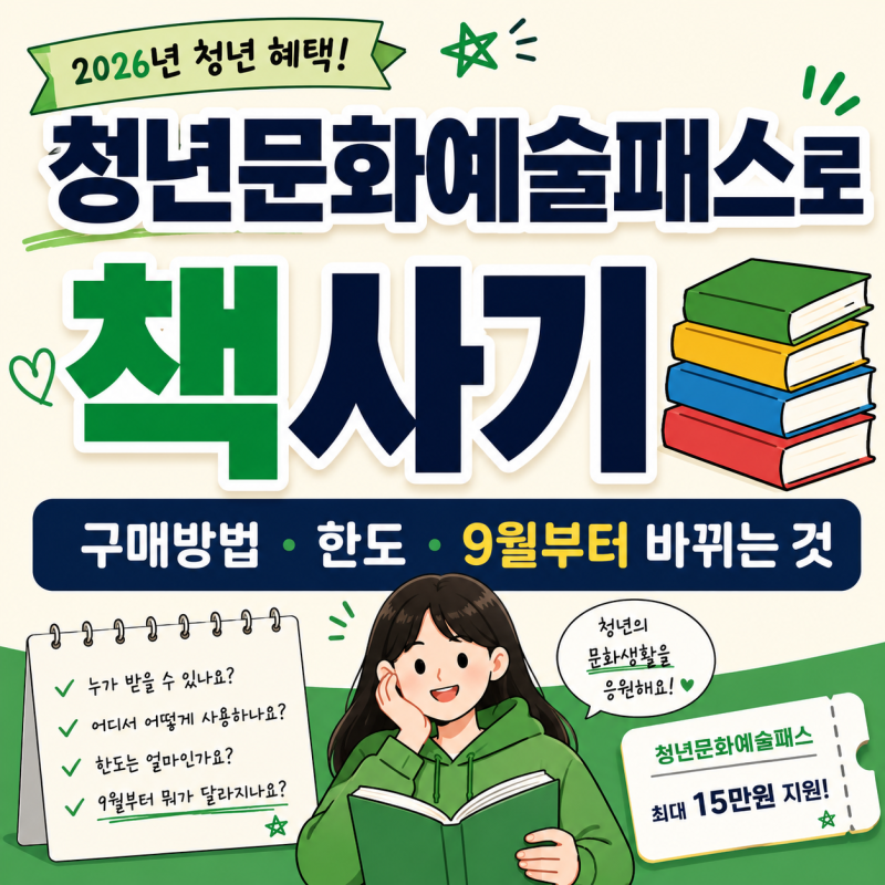 청년문화예술패스 도서·책 구매방법과 한도, 9월부터 달라지는 것