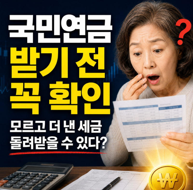 “국민연금 받기 전 꼭 확인” 모르고 더 낸 세금 환급받는 법