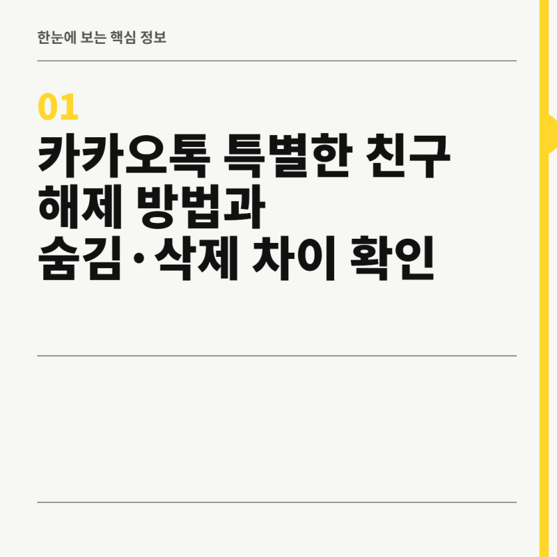 카카오톡 특별한 친구 해제 방법과 숨김·삭제 차이 확인