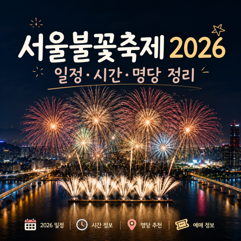 서울불꽃축제 2026 시간 전야제 예약 티켓예매 명당 총정리